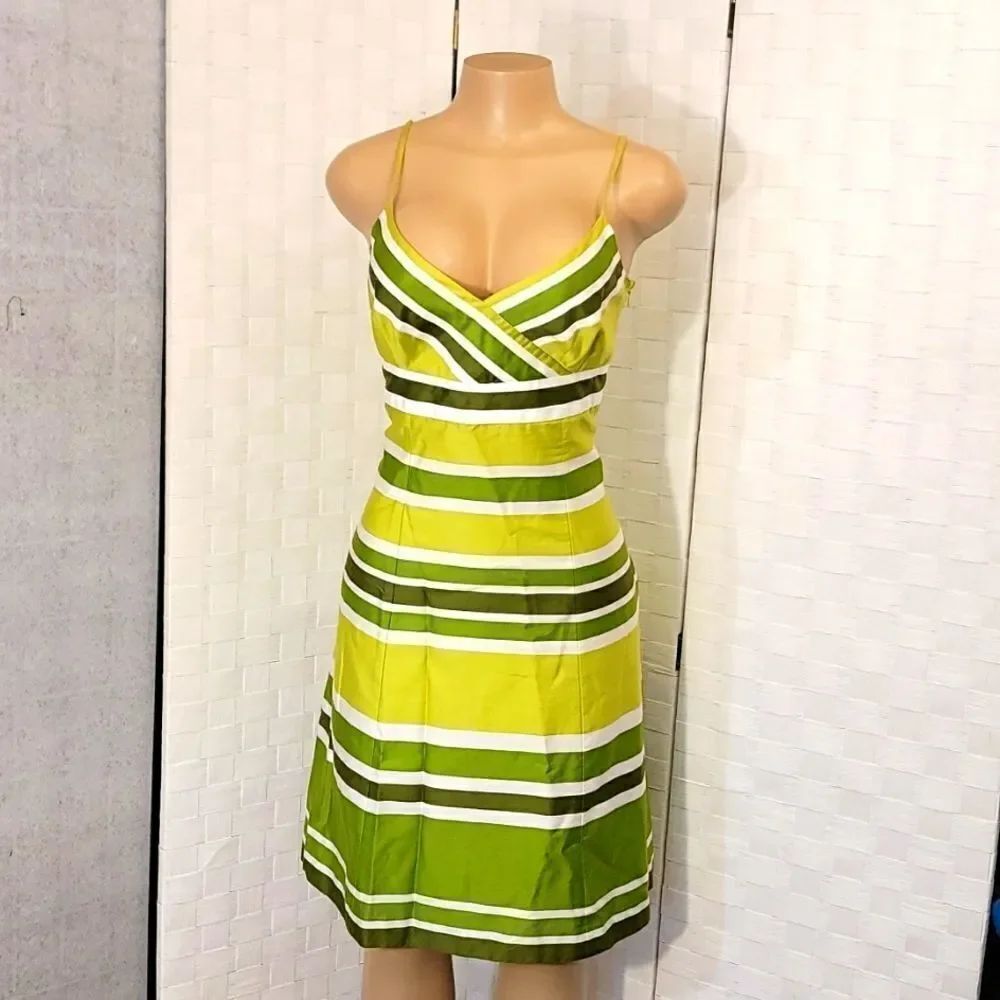 ANN TAYLOR V-NECK WOMEN'S SPAGHETTI STRAP VINTAGE DRESS